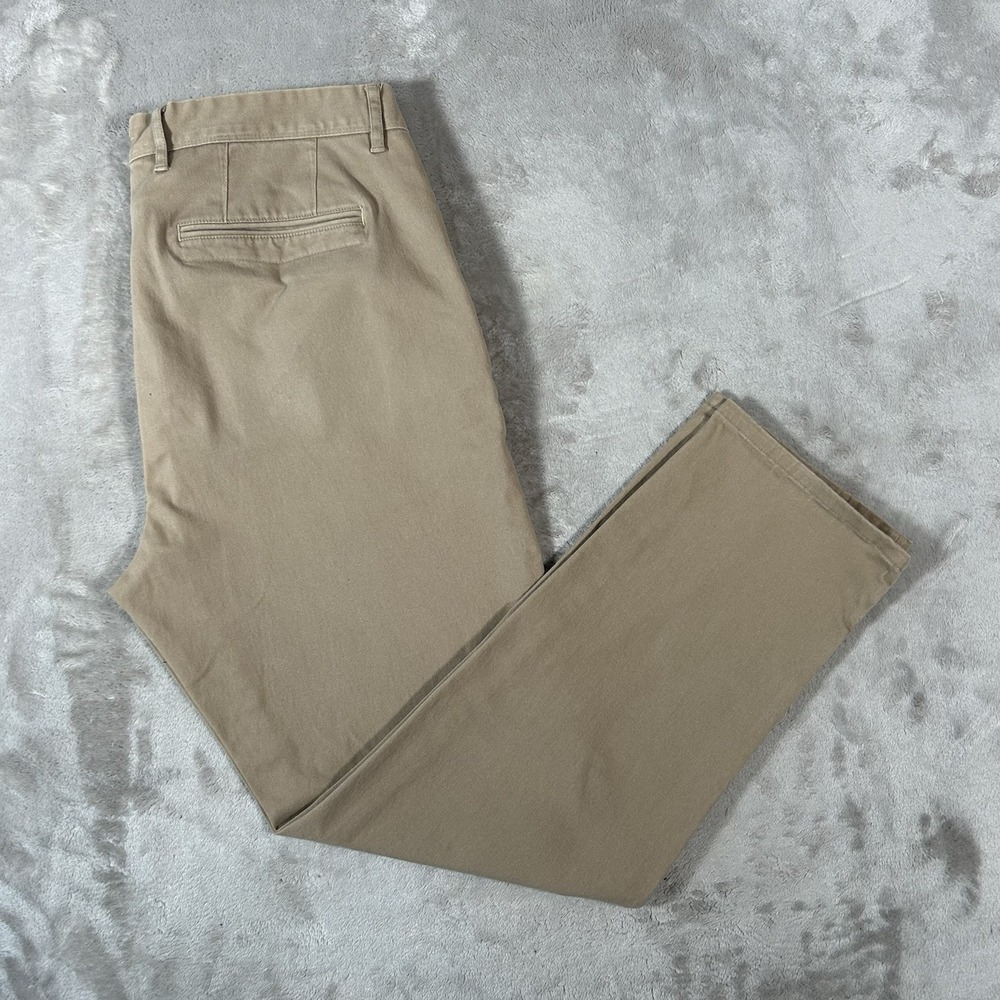 Mott & Bow Charles Twill Chino Pants Mens 36 Beige Khaki Straight Leg Classic